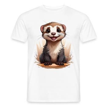 Frettchen - Männer T-Shirt - Weiß - Vorne - AI Model Male 178 dark (178cm)