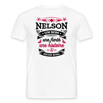 NELSON UN NOM UNE FIERTÉ AUCUN RIVAL - T-shirt homme - blanc - Devant - AI Model Male 178 dark (178cm)