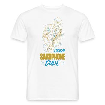 Saxophone Crazy Saxophone Dude - Männer T-Shirt - Weiß - Vorne - AI Model Male 178 dark (178cm)