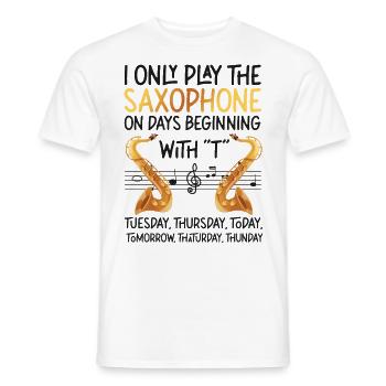 Saxophone I Only Play The - Männer T-Shirt - Weiß - Vorne - AI Model Male 178 dark (178cm)