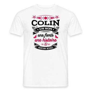 COLIN UN NOM UNE FIERTÉ AUCUN RIVAL - T-shirt homme - blanc - Devant - AI Model Male 178 dark (178cm)