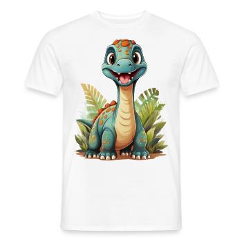 Brachiosaurus Dinosaur - Men's T-Shirt - white - Front - AI Model Male 178 dark (178cm)