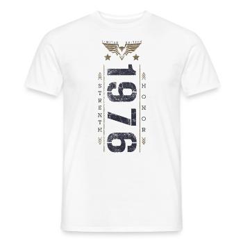 Limited Edition 1976 Birthday Strength and Honor - Men's T-Shirt - white - Front - AI Model Male 178 dark (178cm)