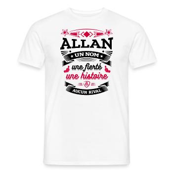 ALLAN UN NOM UNE FIERTÉ AUCUN RIVAL - T-shirt homme - blanc - Devant - AI Model Male 178 dark (178cm)