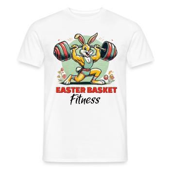 Lapin de Pâques musclé - Chemise de fitness amusante - T-shirt homme - blanc - Devant - AI Model Male 178 dark (178cm)