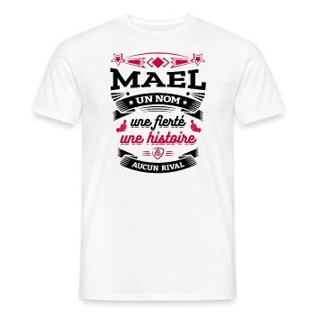 MAEL UN NOM UNE FIERTÉ AUCUN RIVAL - T-shirt homme - blanc - Devant - AI Model Male 178 dark (178cm)