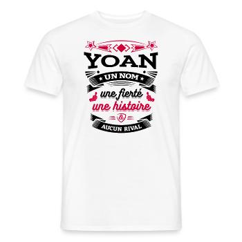 YOAN UN NOM UNE FIERTÉ AUCUN RIVAL - T-shirt homme - blanc - Devant - AI Model Male 178 dark (178cm)