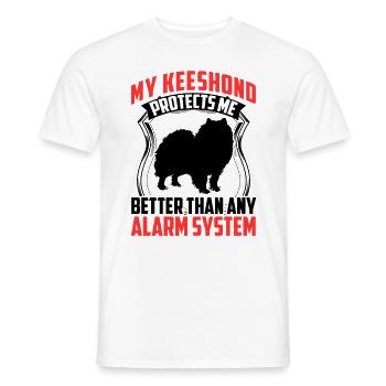Wolfspitz me protège mieux Keeshond - T-shirt homme - blanc - Devant - AI Model Male 178 dark (178cm)