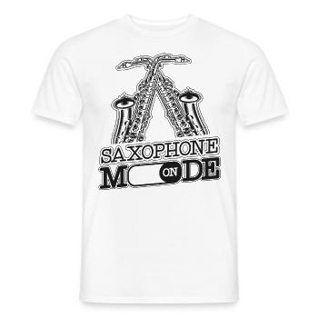 Saxophone Saxophone Mode On - Männer T-Shirt - Weiß - Vorne - AI Model Male 178 dark (178cm)