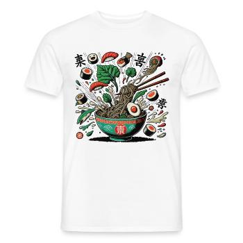 Nouilles Ramen Japonais Streetwear Sushi Art - T-shirt homme - blanc - Devant - AI Model Male 178 dark (178cm)
