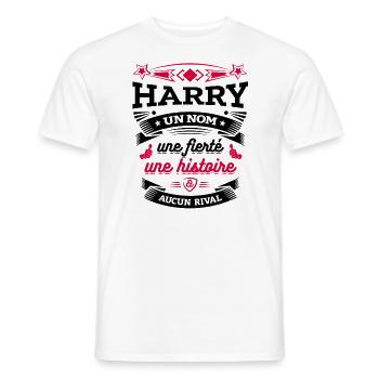 HARRY UN NOM UNE FIERTÉ AUCUN RIVAL - T-shirt homme - blanc - Devant - AI Model Male 178 dark (178cm)
