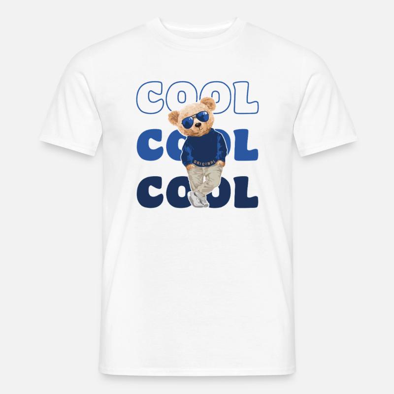 Cooler Teddybär mit Sonnenbrille - Cool - Männer T-Shirt - Weiß