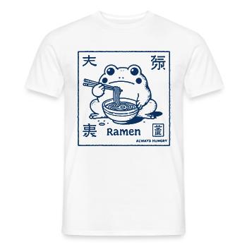 Ramen Frog Funny Japanese Streetwear Ukiyo-E - Men's T-Shirt - white - Front - AI Model Male 178 dark (178cm)