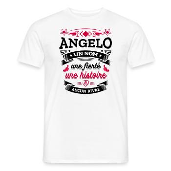 ANGELO UN NOM UNE FIERTÉ AUCUN RIVAL - T-shirt homme - blanc - Devant - AI Model Male 178 dark (178cm)