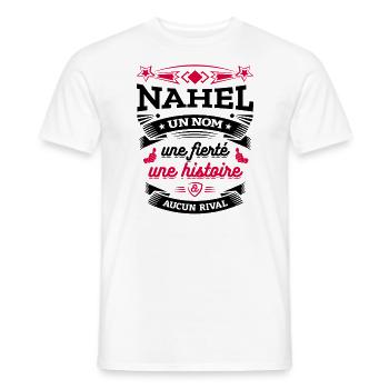 NAHEL UN NOM UNE FIERTÉ AUCUN RIVAL - T-shirt homme - blanc - Devant - AI Model Male 178 dark (178cm)