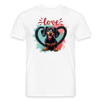 Teckel Chien Amour Teckel Dog Friends Amoureux des animaux - T-shirt homme - blanc - Devant - AI Model Male 178 dark (178cm)
