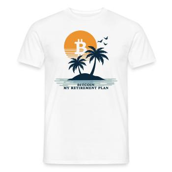 Retraite Bitcoin Btc – Investisseurs et traders en crypto - T-shirt homme - blanc - Devant - AI Model Male 178 dark (178cm)