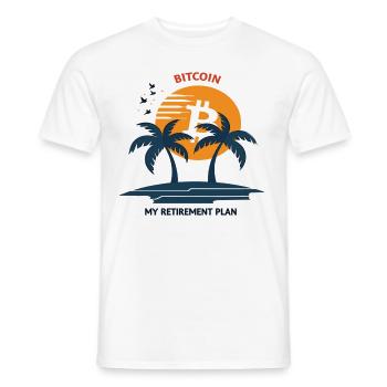 Retraite Bitcoin Btc – Investisseurs et traders en crypto - T-shirt homme - blanc - Devant - AI Model Male 178 dark (178cm)