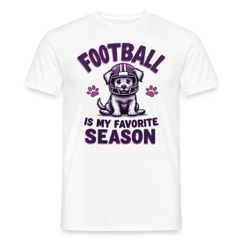 Football & Hund Football American Football - Männer T-Shirt - Weiß - Vorne - AI Model Male 178 dark (178cm)