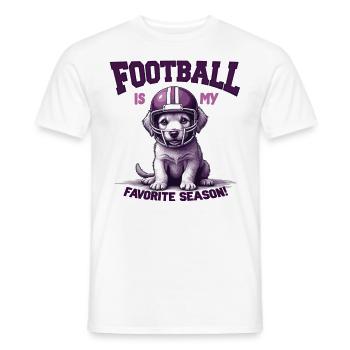 Football & Hund Football American Football - Männer T-Shirt - Weiß - Vorne - AI Model Male 178 dark (178cm)