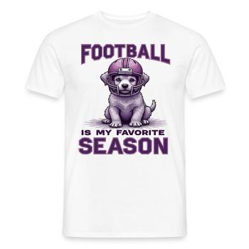 Football & Hund Football American Football - Männer T-Shirt - Weiß - Vorne - AI Model Male 178 dark (178cm)