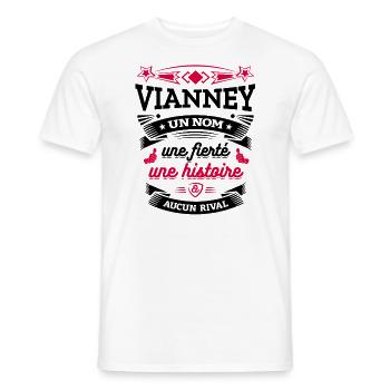 VIANNEY UN NOM UNE FIERTÉ AUCUN RIVAL - T-shirt homme - blanc - Devant - AI Model Male 178 dark (178cm)