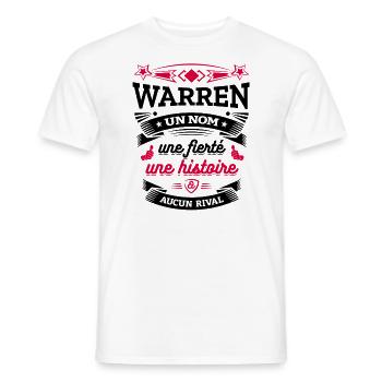 WARREN UN NOM UNE FIERTÉ AUCUN RIVAL - T-shirt homme - blanc - Devant - AI Model Male 178 dark (178cm)