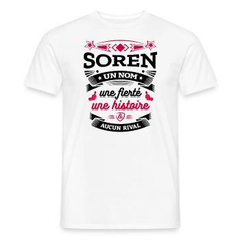 SOREN UN NOM UNE FIERTÉ AUCUN RIVAL - T-shirt homme - blanc - Devant - AI Model Male 178 dark (178cm)