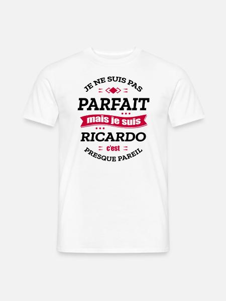 RICARDO PARFAIT - PRENOM RICARDO - T-shirt homme - blanc