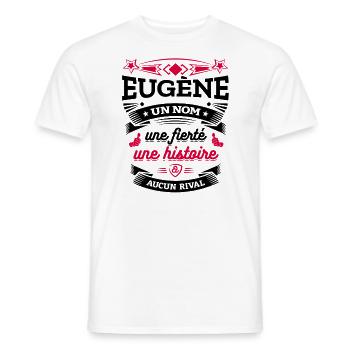 EUGÈNE UN NOM UNE FIERTÉ AUCUN RIVAL - T-shirt homme - blanc - Devant - AI Model Male 178 dark (178cm)
