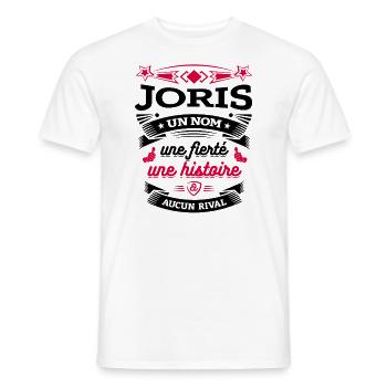JORIS UN NOM UNE FIERTÉ AUCUN RIVAL - T-shirt homme - blanc - Devant - AI Model Male 178 dark (178cm)