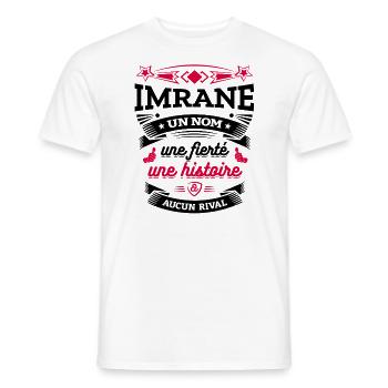 IMRANE UN NOM UNE FIERTÉ AUCUN RIVAL - T-shirt homme - blanc - Devant - AI Model Male 178 dark (178cm)