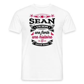 SEAN UN NOM UNE FIERTÉ AUCUN RIVAL - T-shirt homme - blanc - Devant - AI Model Male 178 dark (178cm)