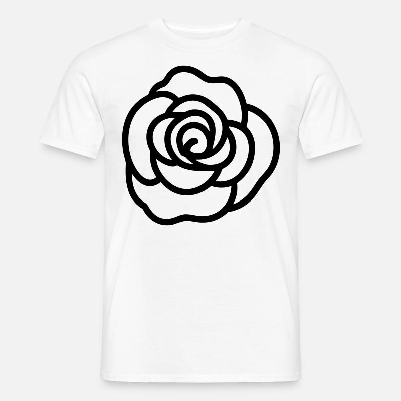 Rosa Blume - Männer T-Shirt - Weiß