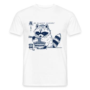 Ramen Nouilles Kawaii Raton laveur Anime Streetwear - T-shirt homme - blanc - Devant - AI Model Male 178 dark (178cm)
