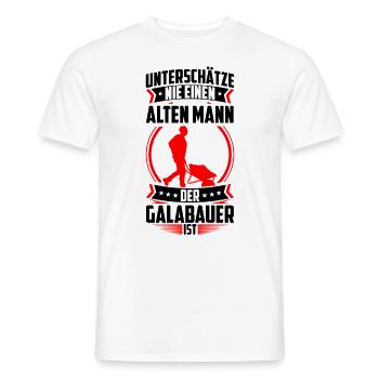 Old man the landscaping farmer is a landscaper - Men's T-Shirt - white - Front - AI Model Male 178 dark (178cm)