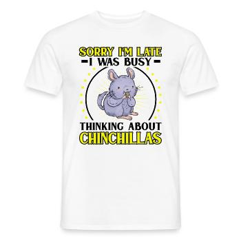 Thinking of chinchilla rodent woolly mouse - Men's T-Shirt - white - Front - AI Model Male 178 dark (178cm)