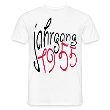Jahrgang 1955 geboren - Männer T-Shirt - Weiß - Vorne - AI Model Male 178 dark (178cm)