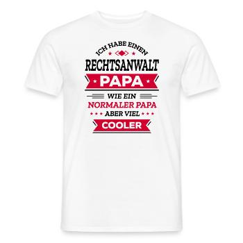 RECHTSANWALT PAPA COOL, KLUG, GERECHT, POWER - Männer T-Shirt - Weiß - Vorne - AI Model Male 178 dark (178cm)