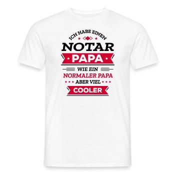 NOTAR PAPA COOL, RECHT, STIL, EXPERT - Männer T-Shirt - Weiß - Vorne - AI Model Male 178 dark (178cm)