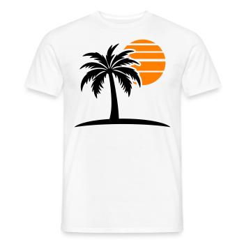 Palm Tree Sun Island - T-shirt homme - blanc - Devant - AI Model Male 178 dark (178cm)