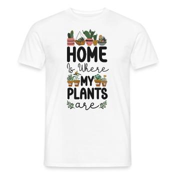 Plant Lover Gardening Home Is - Men's T-Shirt - white - Front - AI Model Male 178 dark (178cm)