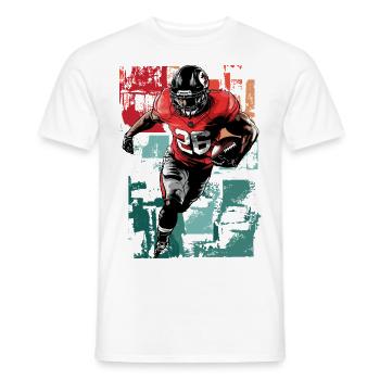 Joueur de football américain USA Amérique Sports Rétro - T-shirt homme - blanc - Devant - AI Model Male 178 dark (178cm)