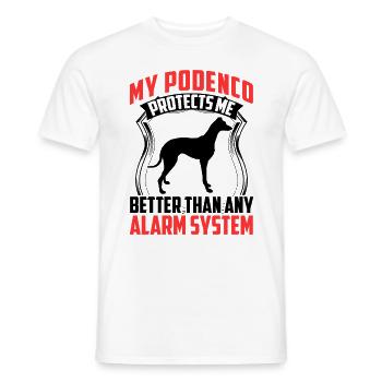 Podenco protects me Greyhound Podenco - Men's T-Shirt - white - Front - AI Model Male 178 dark (178cm)
