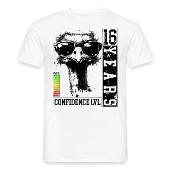 Strauß Vogel Teenager 16 Jahre Geburtstag Geschenk - Männer T-Shirt - Weiß - Vorne - AI Model Male 178 dark (178cm)