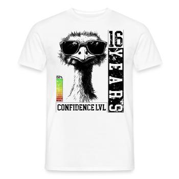 Vogel Strauß Teenager 16 Jahre Geburtstag Geschenk - Männer T-Shirt - Weiß - Vorne - AI Model Male 178 dark (178cm)