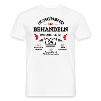 HANDLE MIT SORGFALT – 94 JAHRE PERFEKTION - Männer T-Shirt - Weiß - Vorne - AI Model Male 178 dark (178cm)