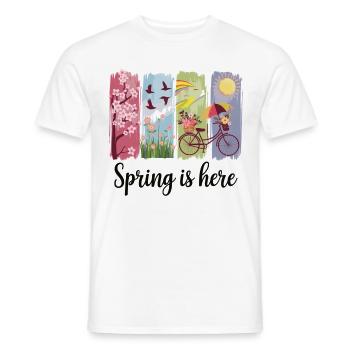 Spring Magic – Flowers, Cycling & Nature - Men's T-Shirt - white - Front - AI Model Male 178 dark (178cm)