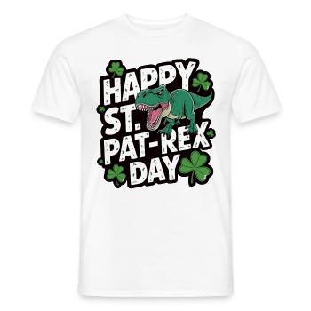 T-Rex Chemise de soirée Shamrock - T-shirt homme - blanc - Devant - AI Model Male 178 dark (178cm)