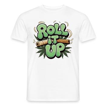Roll It Up – Stoner Design for Cannabis Fans - Men's T-Shirt - white - Front - AI Model Male 178 dark (178cm)